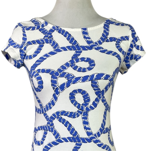 Mahi Gold Addie Dress Size XS X-Small White with Blue Rope Print Mini Length - Picture 3 of 6
